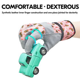 Vgo kid gardening gloves ergonomic fit close-up showing flexible fingers