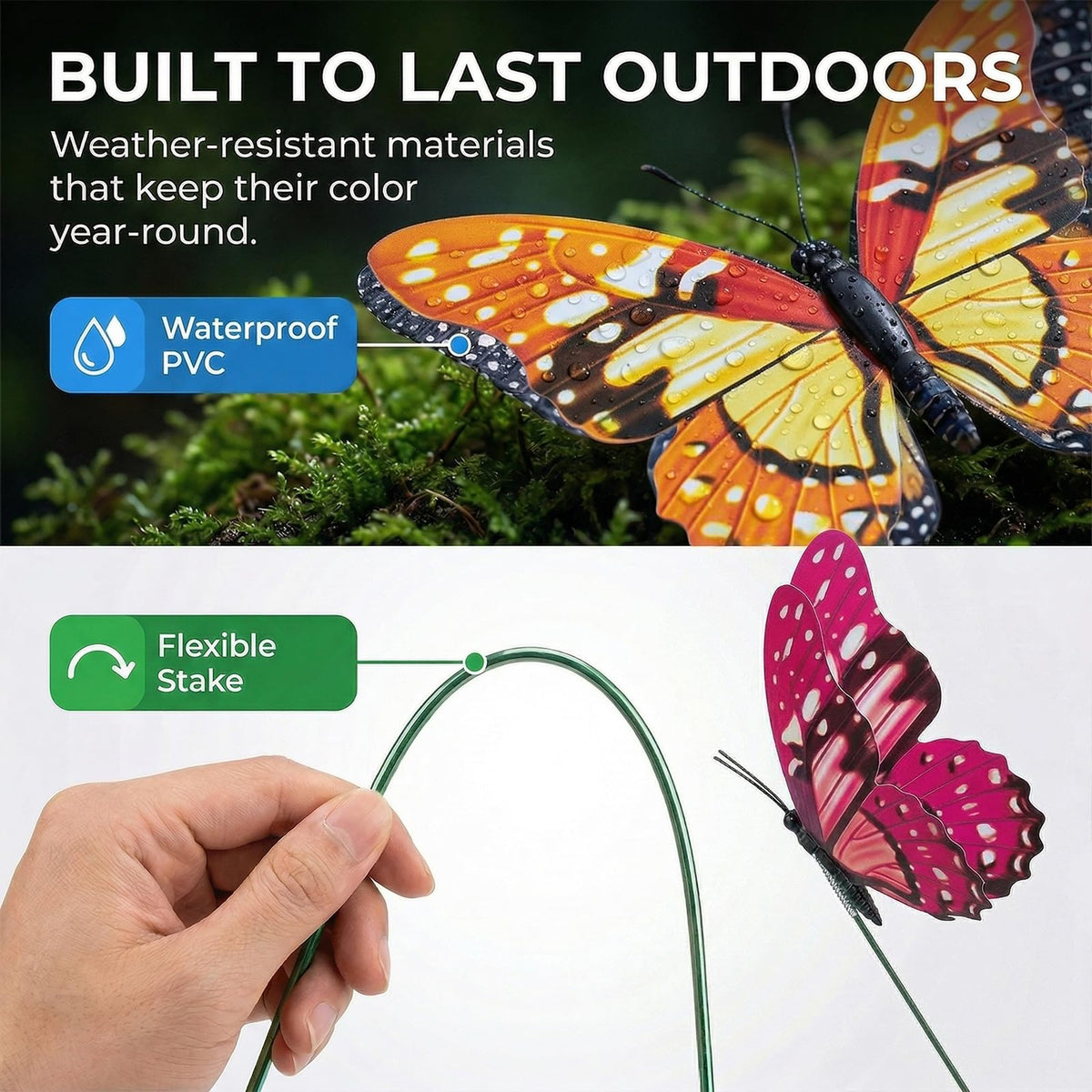 VGOODALL 11.5 inch stake detail enhances realistic display.