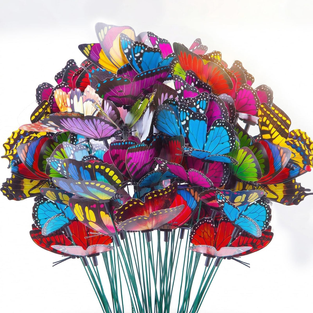 VGOODALL 50pcs butterfly stakes brighten garden beds and containers.