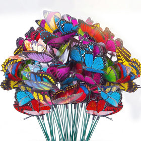 VGOODALL 50pcs butterfly stakes brighten garden beds and containers.