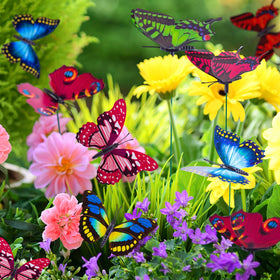VGOODALL butterfly stake color variety adds charm to pots and flower beds
