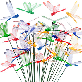 VGOODALL dragonfly stake blue pack adds vibrant color to garden borders.