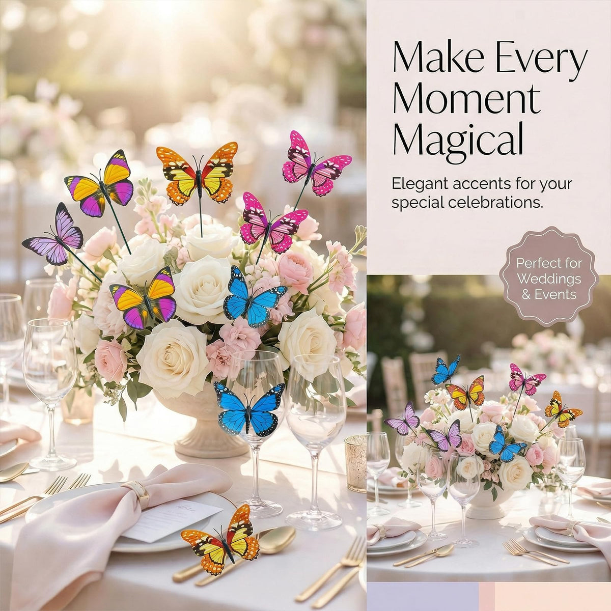 VGOODALL garden butterflies on stakes brighten flower beds.