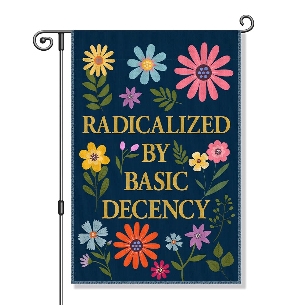 Vgrti garden flag front-view, 12x18, enhances outdoor decor.