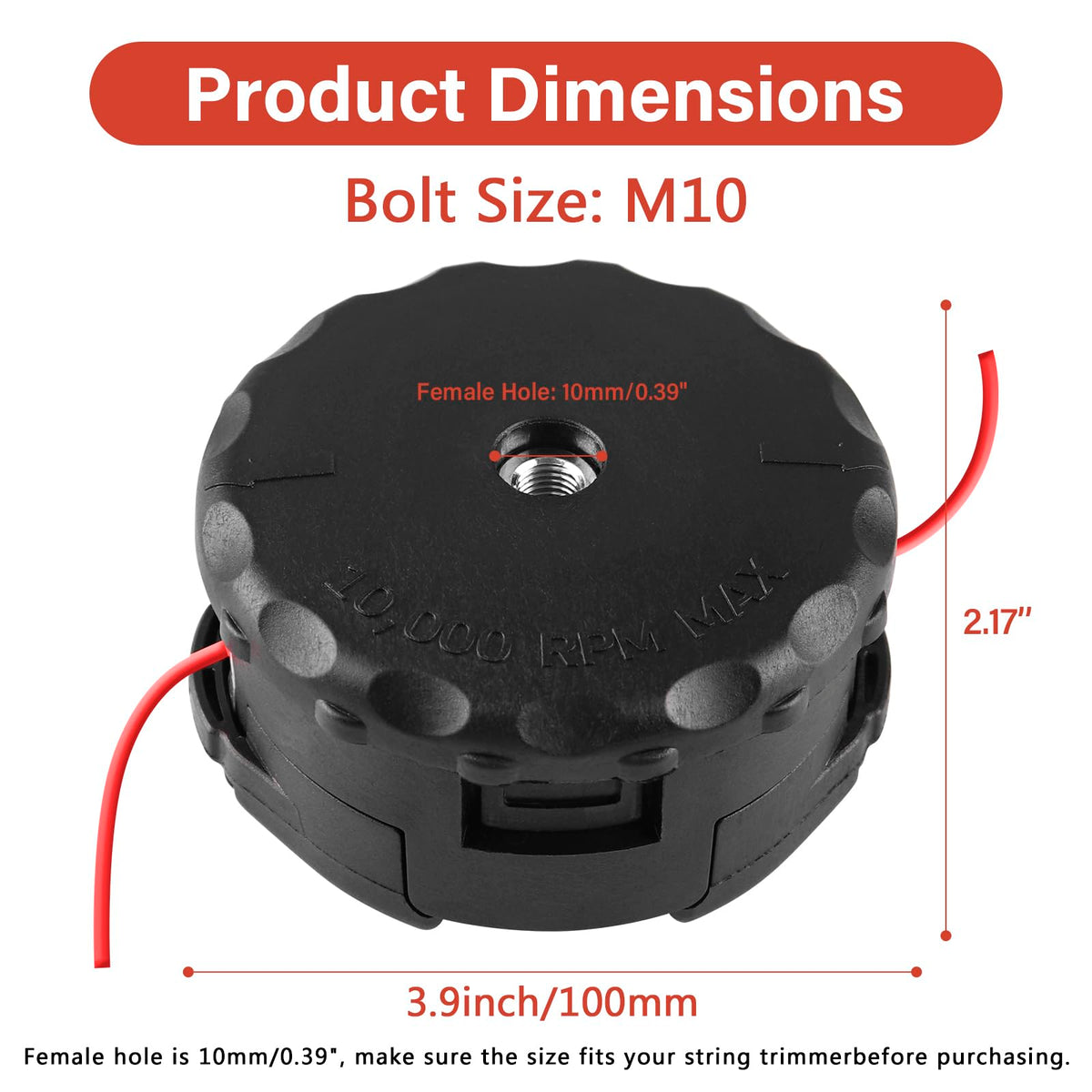 VIABRICO durable universal weed eater head for tough vegetation.