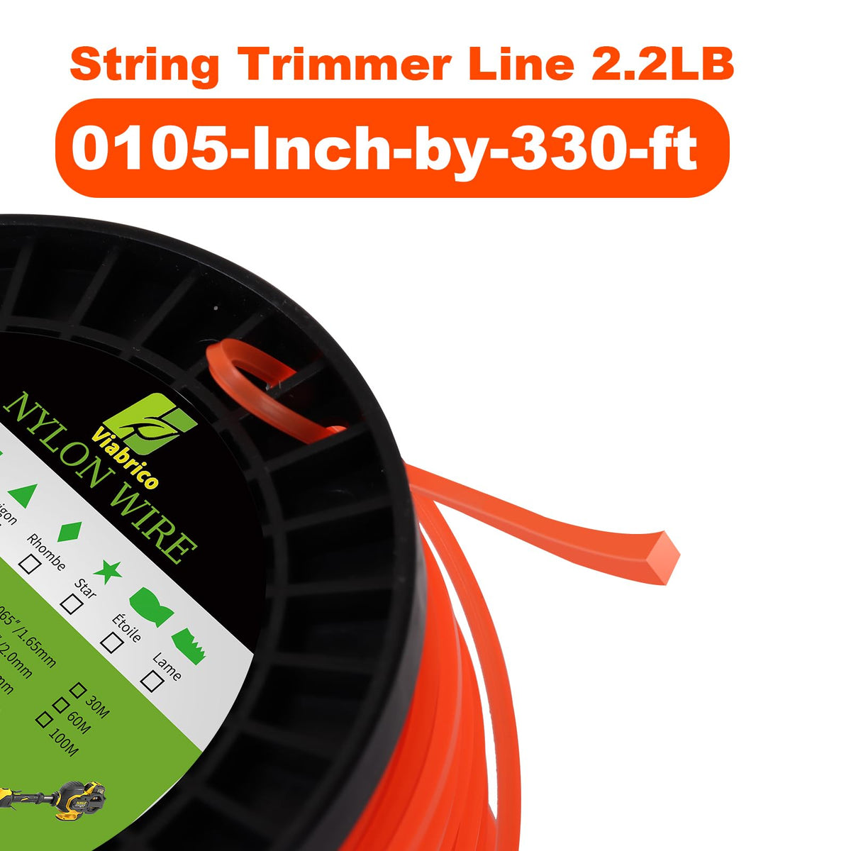 VIABRICO heavy-duty weed eater string 110lb tensile for tough vegetation