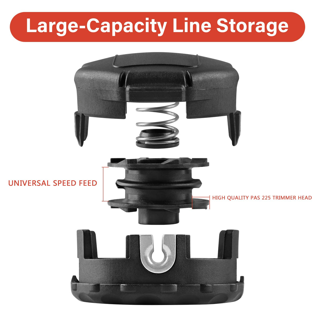 VIABRICO large-capacity line storage for longer trimming sessions.