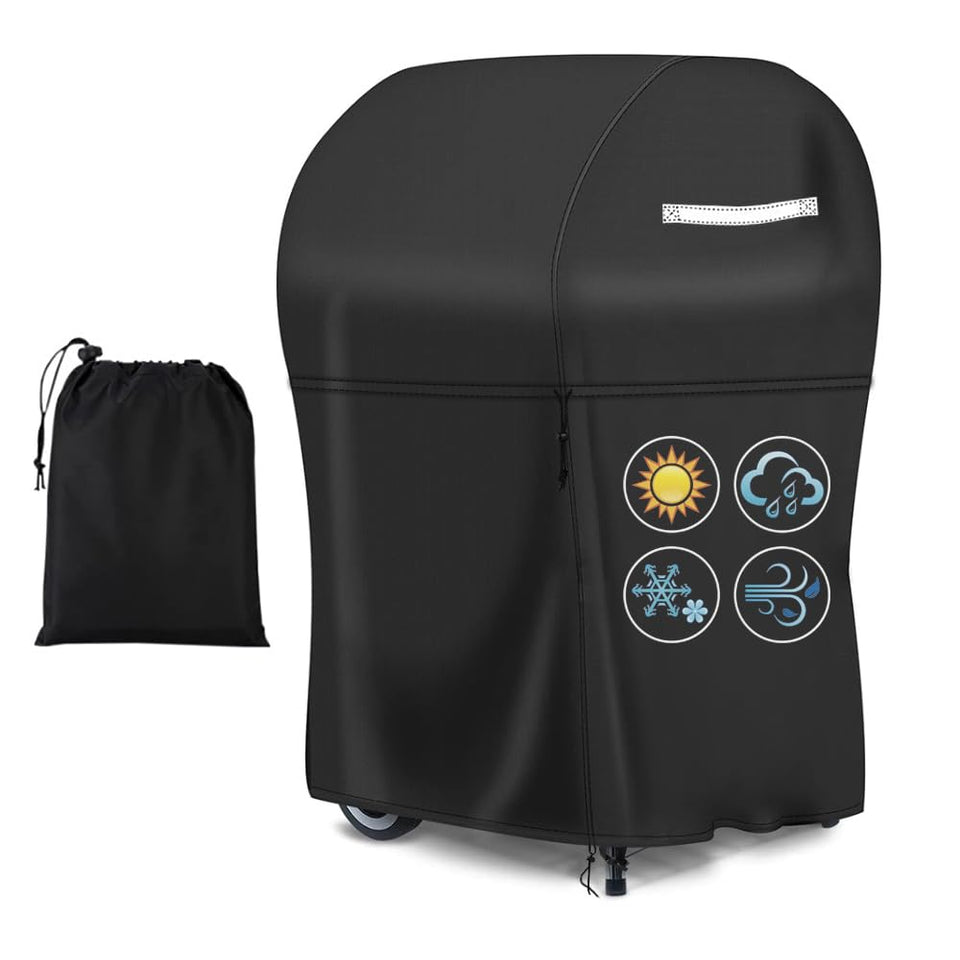 Viadom 30-inch bbq grill cover, front view, snug all-weather protection.