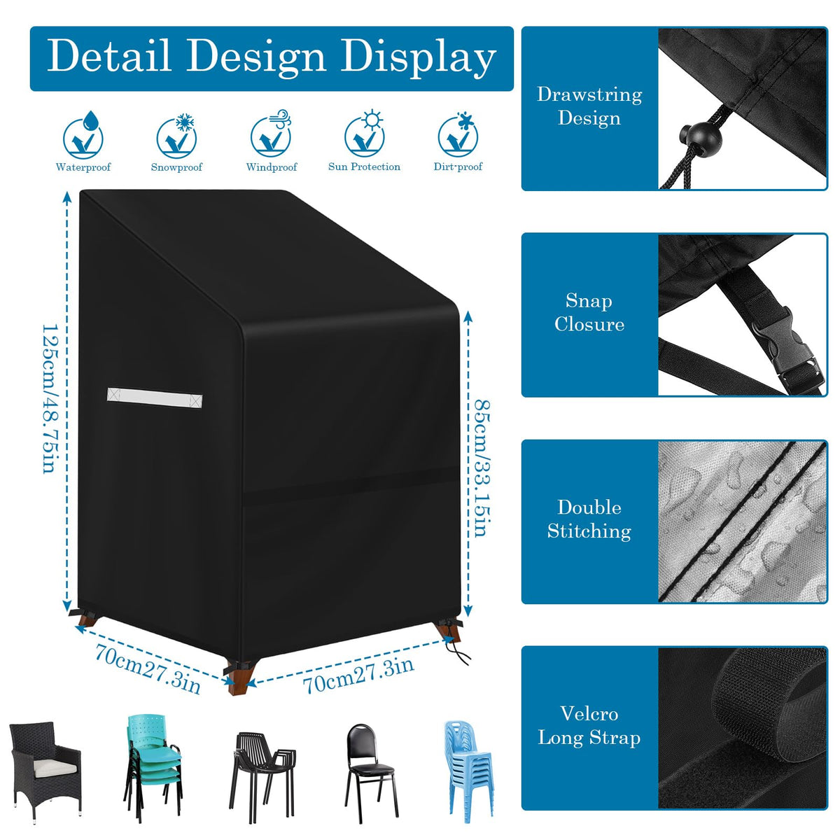 Viadom chair cover delivers all-weather UV and rain resistance for patio chairs