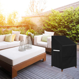 Viadom cover demonstrating fit for 27W x 48.5H x 33D stackable chairs