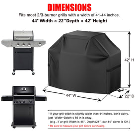 VIBOOS grill cover side view showing secure adjustable straps.