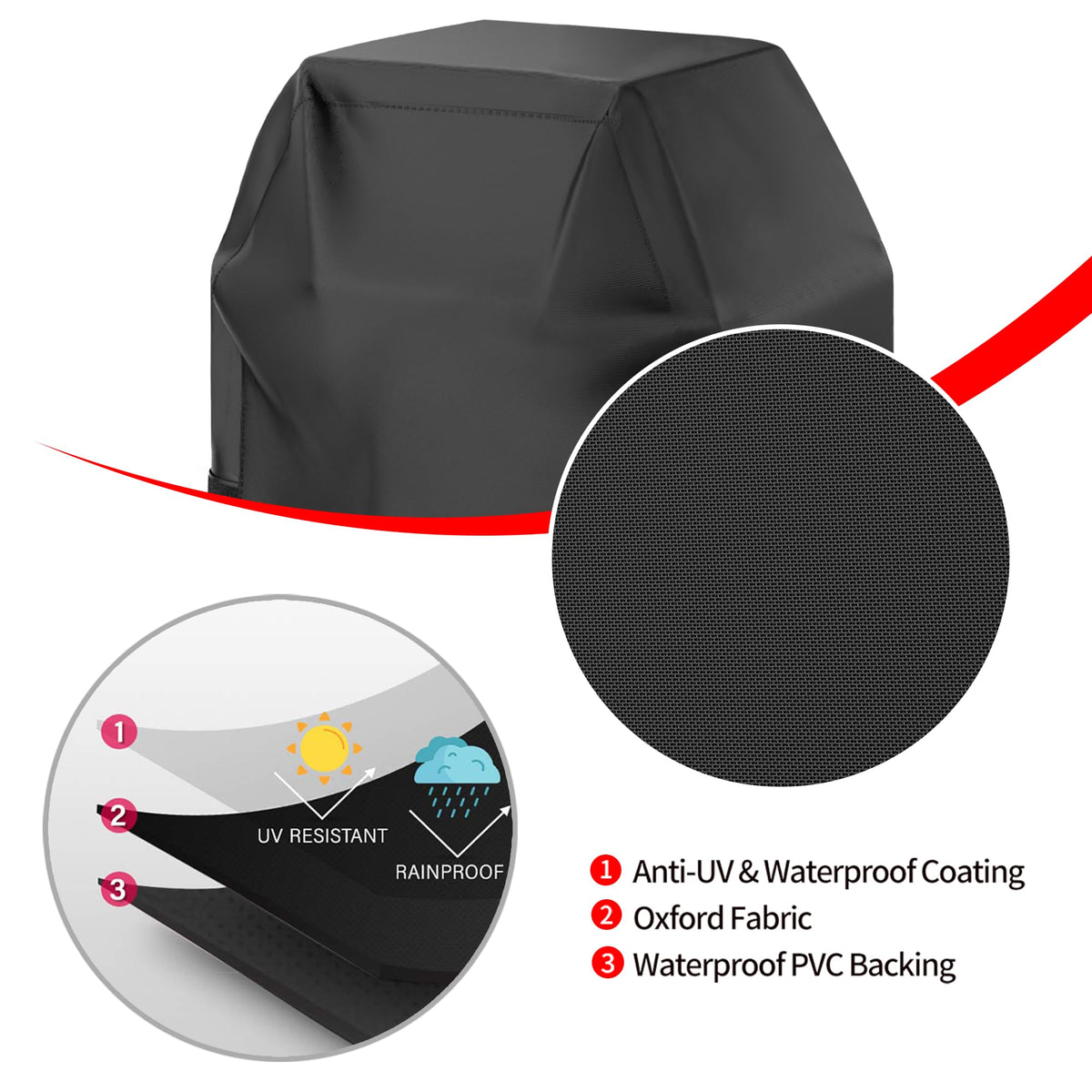VIBOOS grill cover 32x26x43 inches fits most 2-burner grills