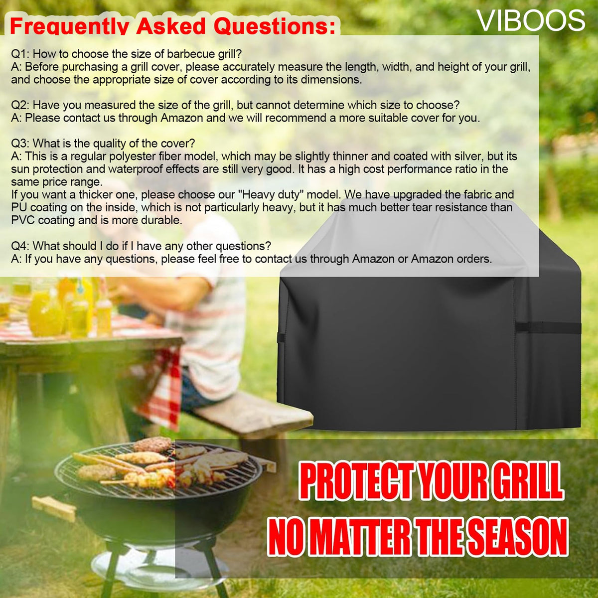 VIBOOS rip-proof fabric guards against wear at edges and seams.