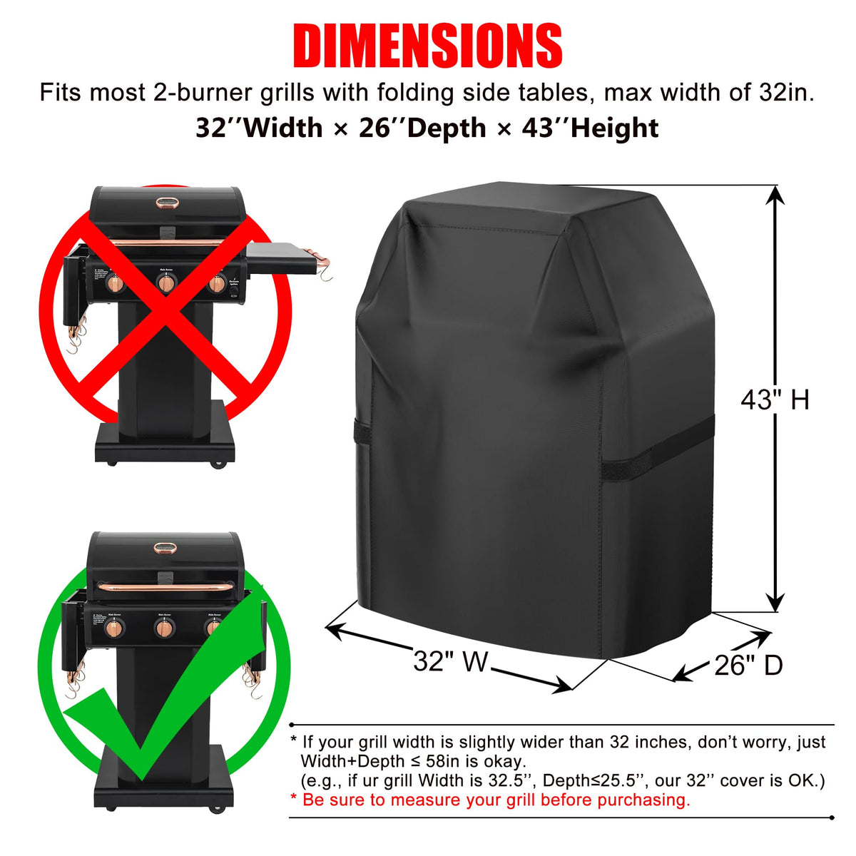 VIBOOS grill cover with windproof straps staying in place during gusts