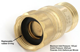 Vibrant Yard Co regulator features up to 155 PSI inlet for robust irrigation.