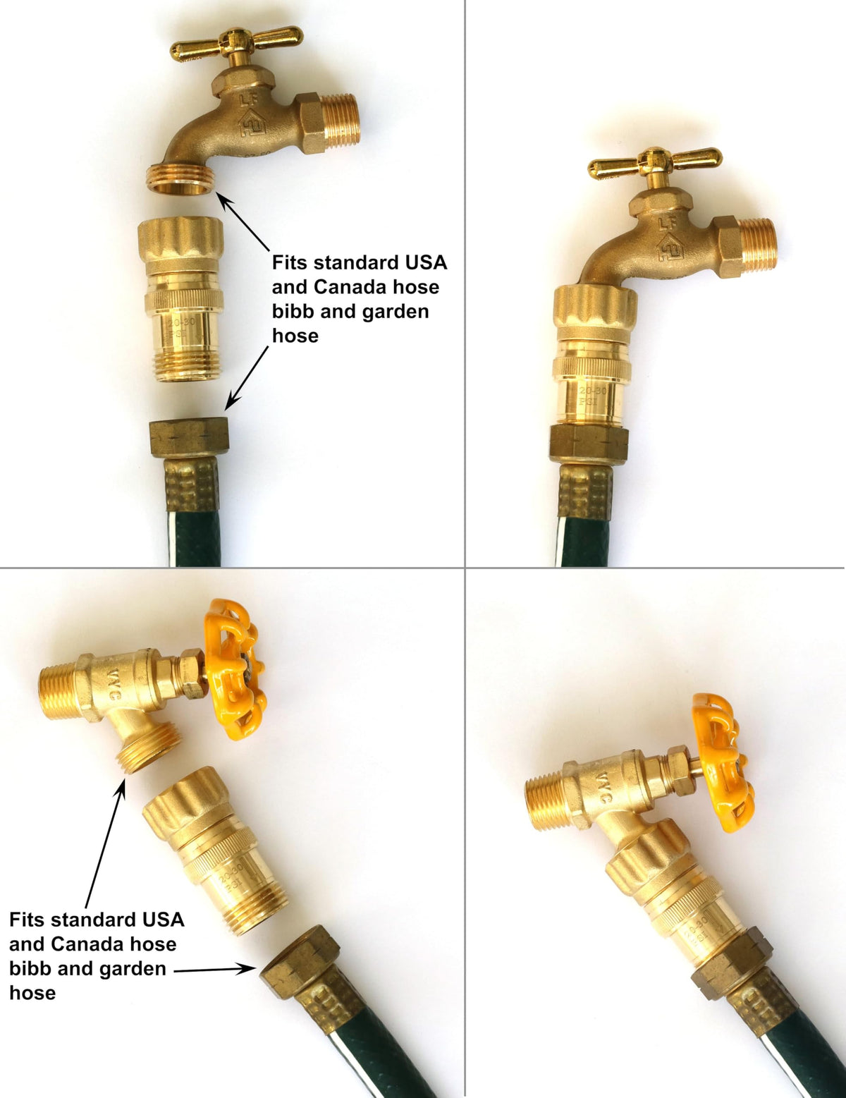 Vibrant Yard Co 3/4-inch FHT to MHT connections enable universal compatibility with hoses.