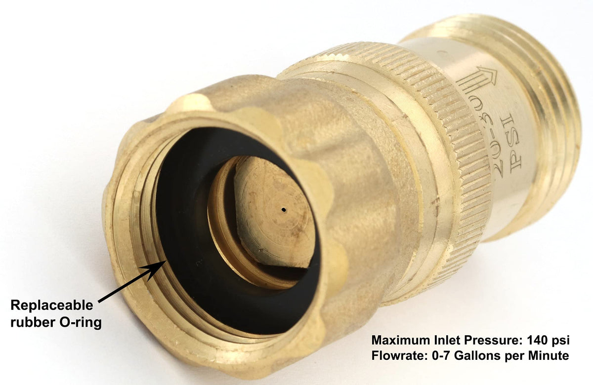Vibrant Yard drip system regulator optimized for emitters.