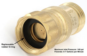 Vibrant Yard drip system regulator optimized for emitters.