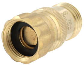 Vibrant Yard lead-free brass regulator close-up for drip irrigation.