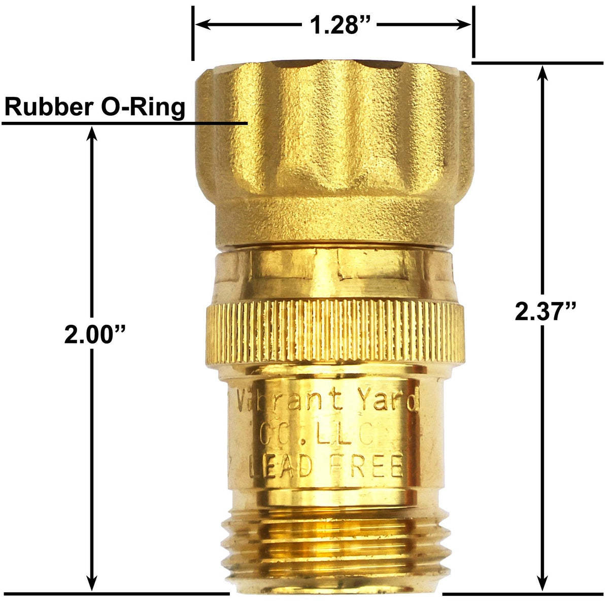 Vibrant Yard brass regulator label visible for quick garden setup