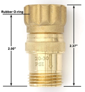Vibrant Yard regulator compatible with timers and backflow devices.