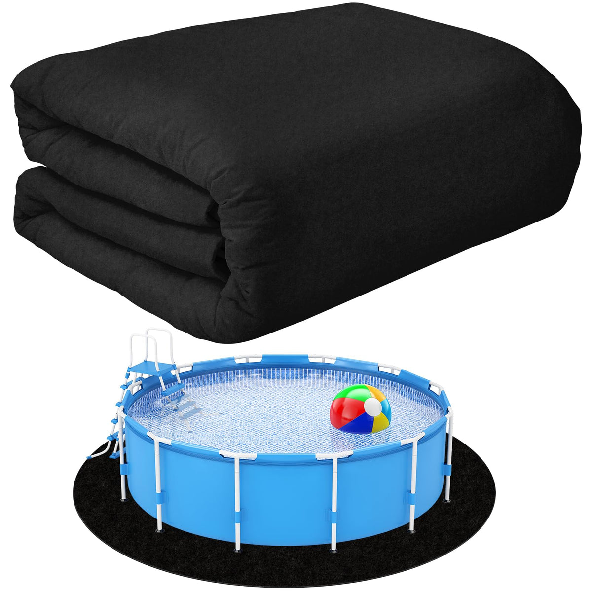 VICAMB 10ft round pool liner pad top view protecting liner from ground debris