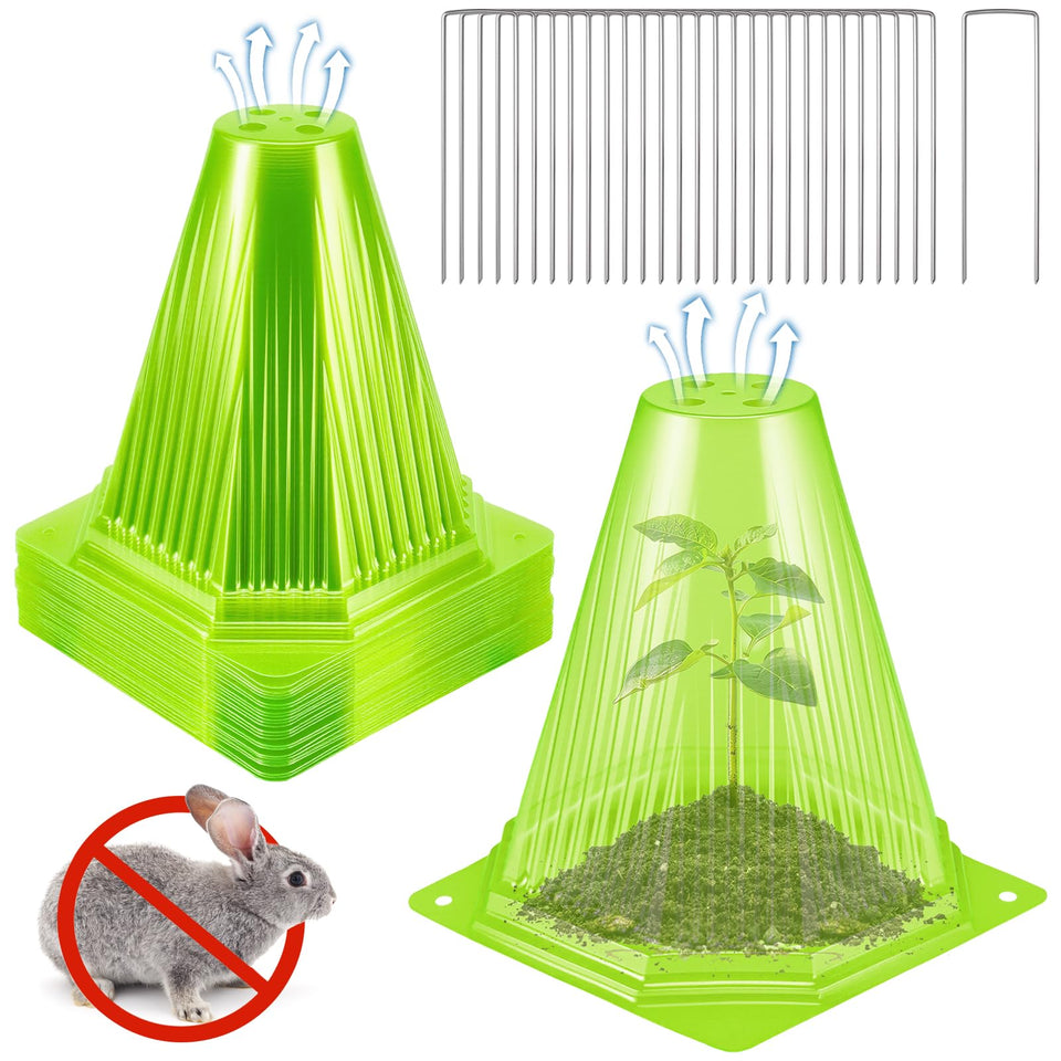 VICAMB garden cloche 25-pack protecting seedlings from frost and pests.