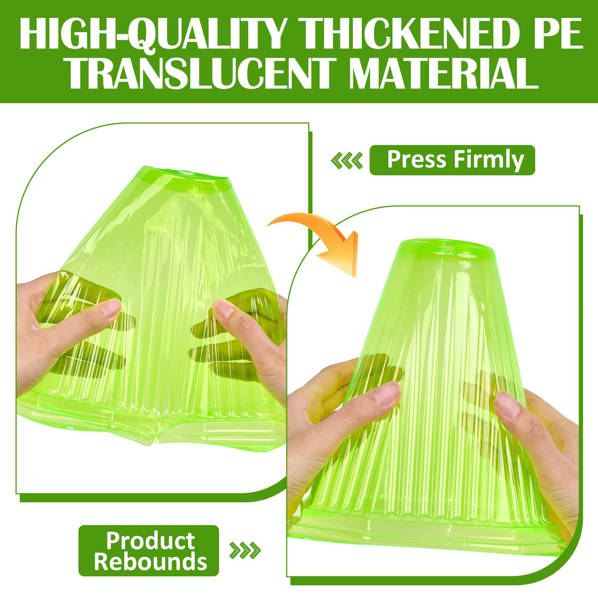VICAMB reusable plastic cloche provides ongoing seedling protection with gentle sun.