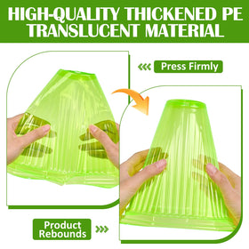 VICAMB reusable plastic cloche provides ongoing seedling protection with gentle sun.