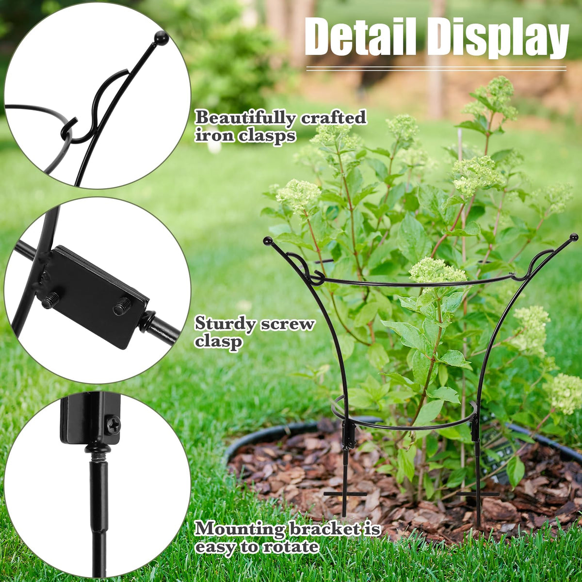 Pointed bottom allows simple ground insertion for stability
