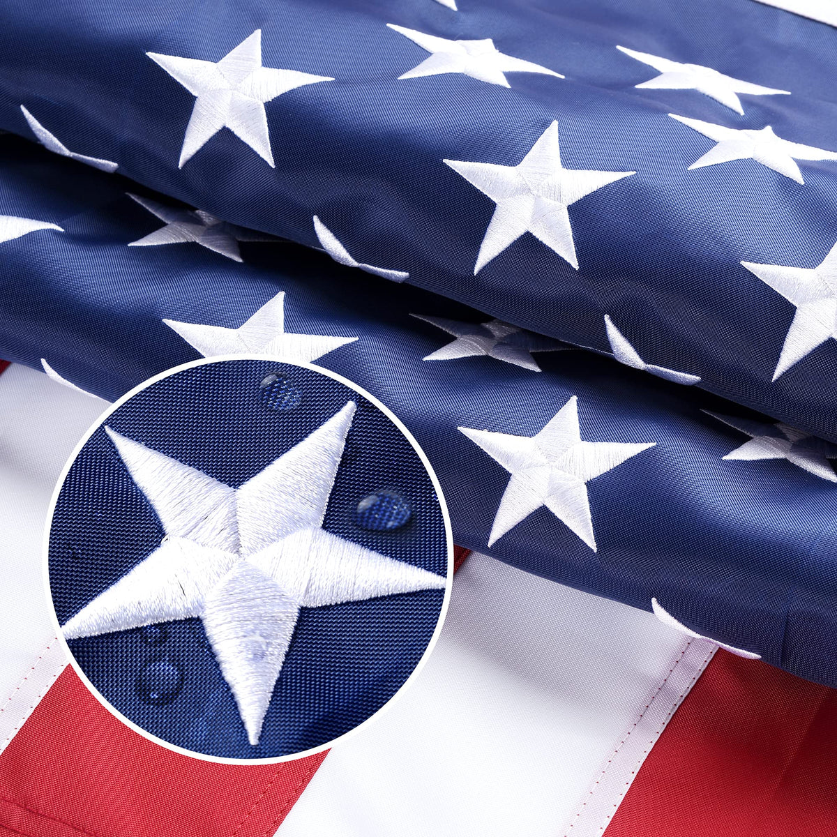 VICDRIA embroidered US flag 3x5 for outdoor display showing premium stars