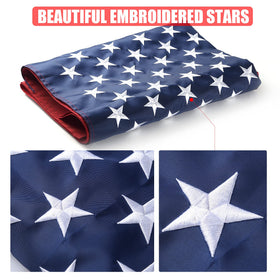 VICDRIA US flag 3x5 with brass grommets for secure outdoor mounting