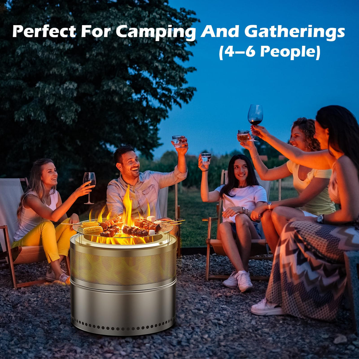 VICEARTH portable fire pit with carrying bag for camping trips