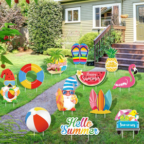 Vicenpal beach ball yard sign creates vibrant accents for outdoor gatherings