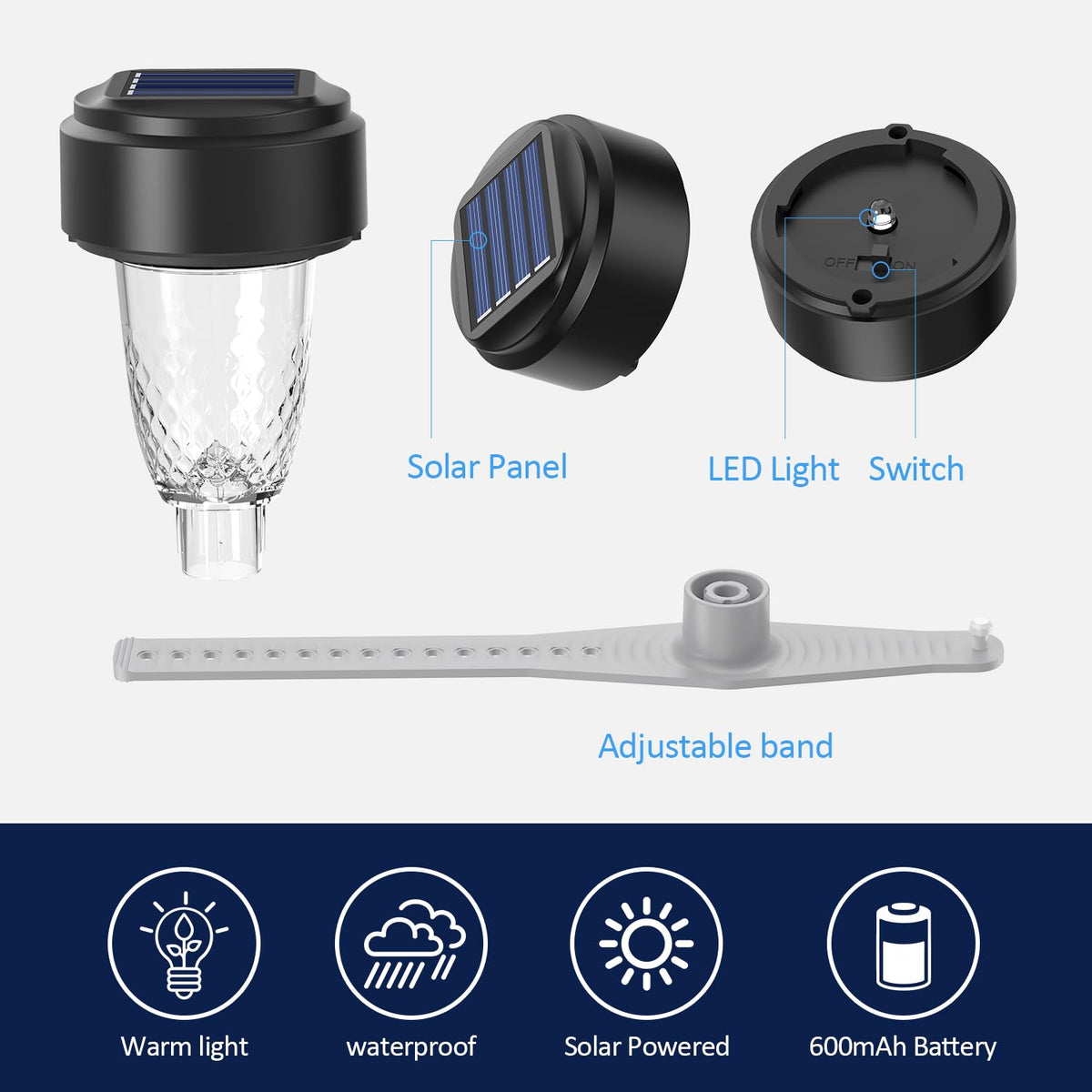 Gift-ready VICHTOP solar pool lights ideal for ambient evenings and gatherings.