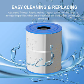 Top and bottom three-inch openings on Vickmons spa filter for easy installation