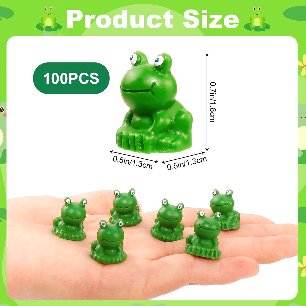 VICROIC mini resin frog figurine 2 brings vibrant color to succulents and fairy gardens.