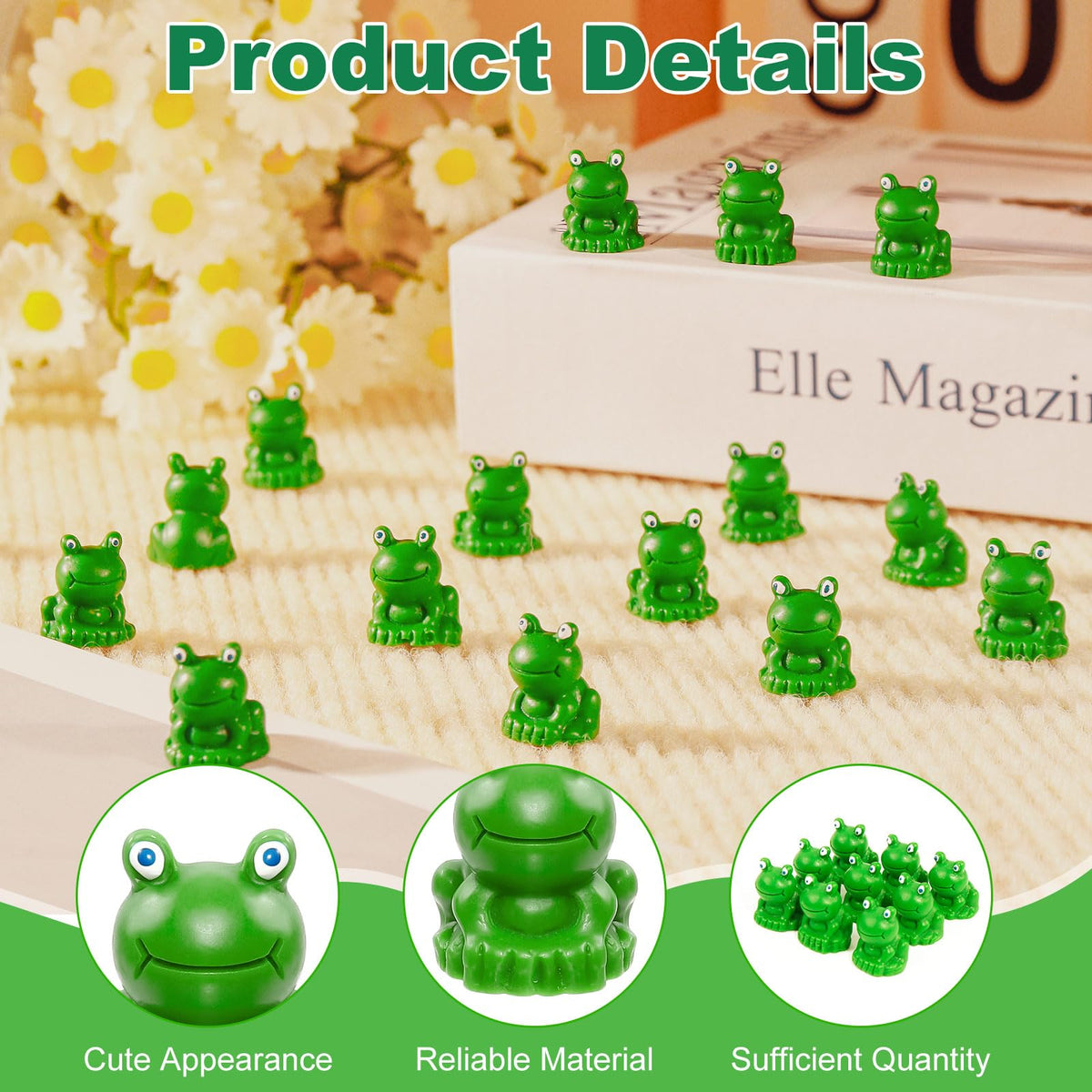 VICROIC mini resin frog figurine 3 suits cake toppers and photography props.