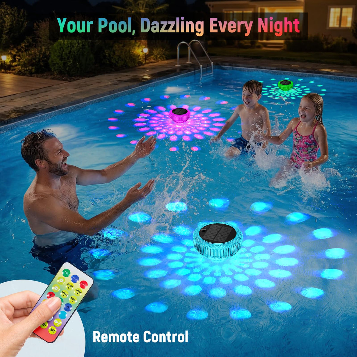 VICHTOP RGB float light delivering vibrant pool colors