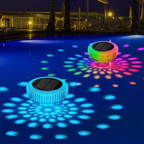 VICHTOP solar floating light with dual glow for pool ambiance