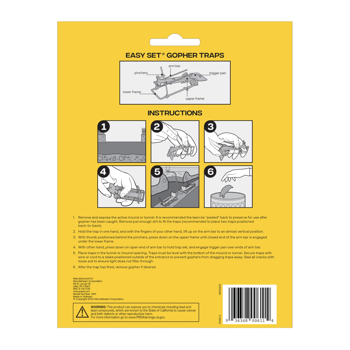 Victor Easy Set gopher trap two-pack ready for immediate use.