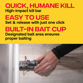 Victor Easy-Set humane mouse trap with one-click setup and release.