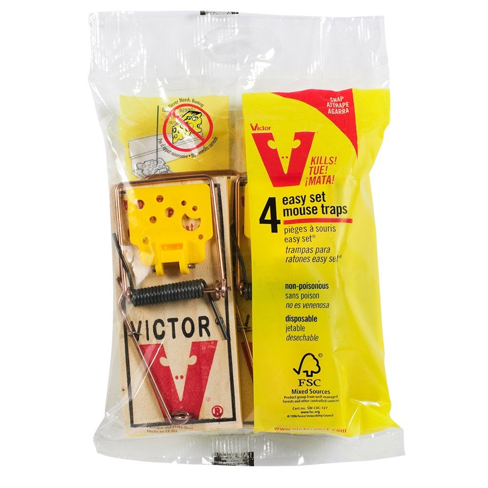 Victor Easy Set Mouse Trap with cheese pedal for quick, mess-free use