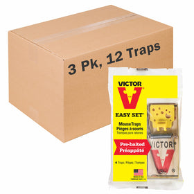 Victor EZ Set wooden snap trap assembled with cheese pedal for quick indoor rodent control