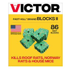 Victor Fast-Kill Bait Blocks II bait blocks ready for bait station placement.