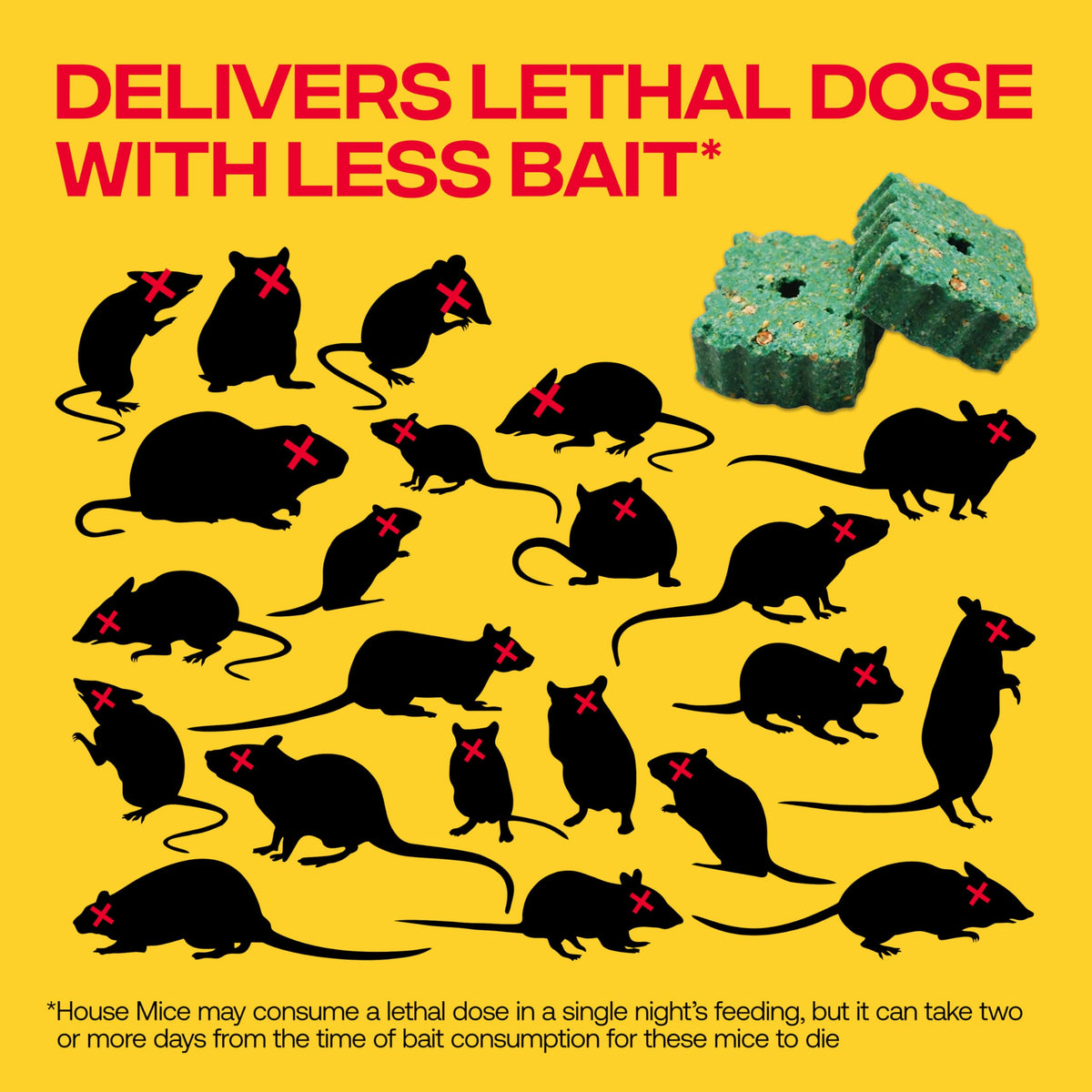 Victor Fast-Kill Bait Blocks II palatable formula attracting rodents.