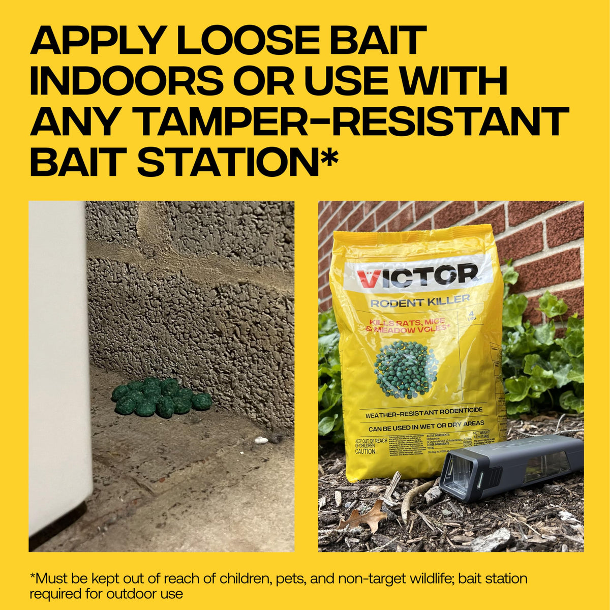 Fish-flavored Victor bait attracts rats and mice efficiently