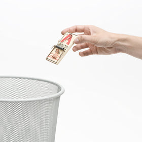 Victor M156 disposal-ready trap photo emphasizes clean disposal option.