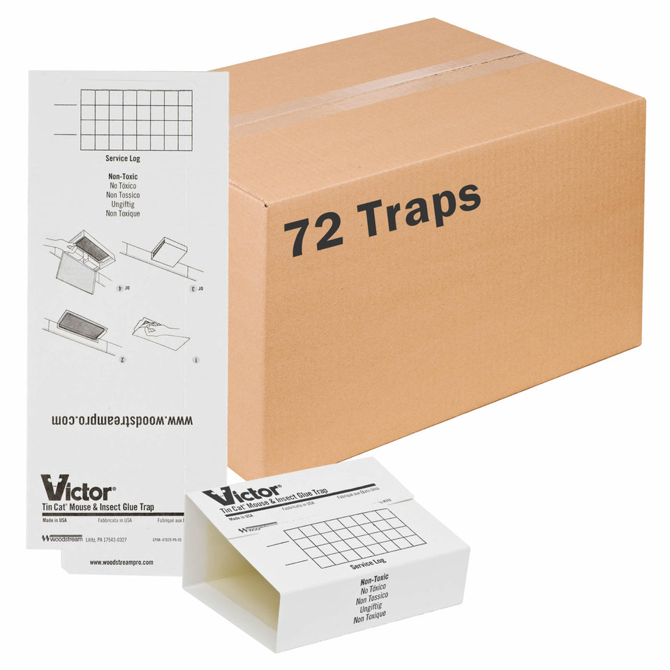 Victor M309 glue board in flat layout for broad catch area and simple placement.