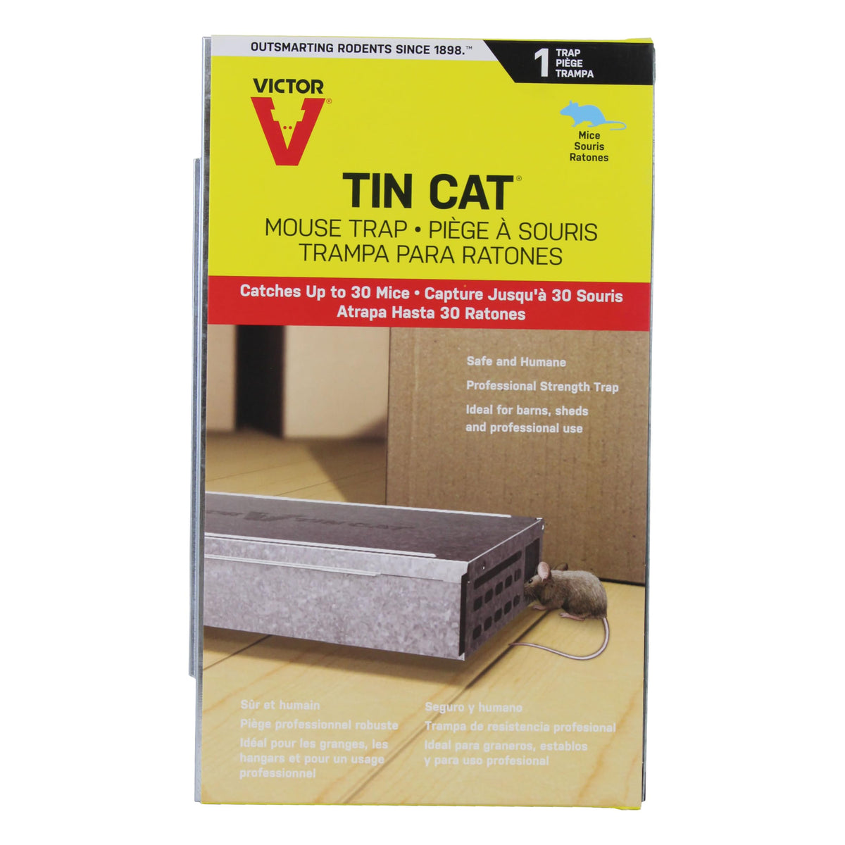 Victor M310S Tin Cat front view shows durable metal construction for humane catch and release